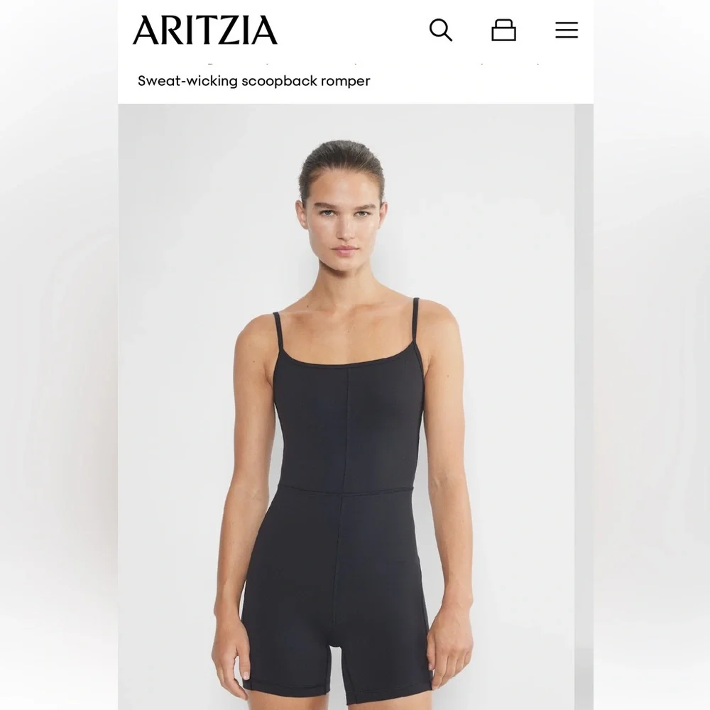 Aritzia Black LIFE Divinity 7” Romper - Picture 1 of 3